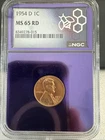 1954-D Lincoln Wheat Cent 1C NGC MS65 RD