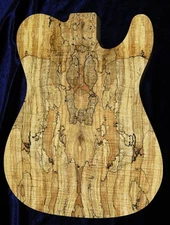 Flamed Spalted Maple Top/ Aged Butternut Tele Style body BLANK 3lbs 15oz  #3576