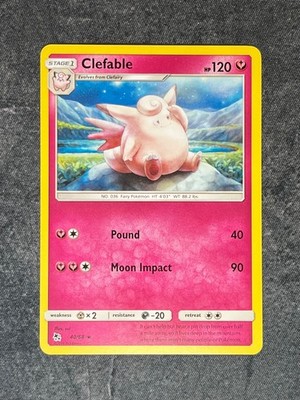 CLEFABLE 40/68 Rare HIDDEN FATES Cute Fairy Pokemon | NM-LP