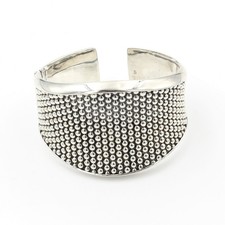 Vintage Lagos Caviar Sterling Silver 6.75in Hinged Cuff Bracelet #S4267-4