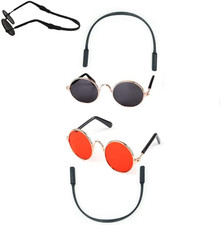 8 Pcs Pet Dog Cat Costume Cat Dog Sunglasses and Tie Collar round Glasses