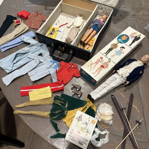 Vintage Ken And Ricky Barbie Lot With Clothes And Accessories Japan