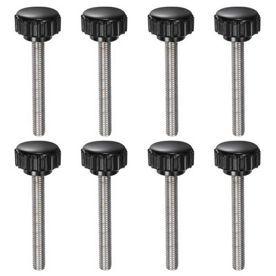 8pcs Knurled Clamping Knobs M5 x 40mm 304 Stainless Steel Thread 18mm Head