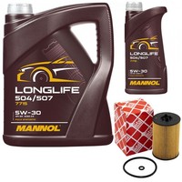 MotoröL Set Mannol 5W30 Longlife API SN 6 Liter + ÖLfilter FüR Skoda VW Passat