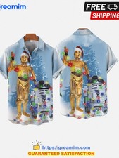 Christmas Tree Santa High Tech Robots Short Sleeve Shirt