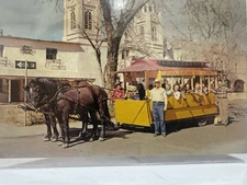 Horse Drawn Streetcar Old Town Albuquerque NM St Felipe de Neri Church 10837 6