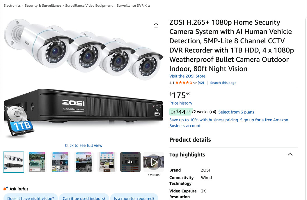 W/ Hdd & 3 Cameras (1 Missing)