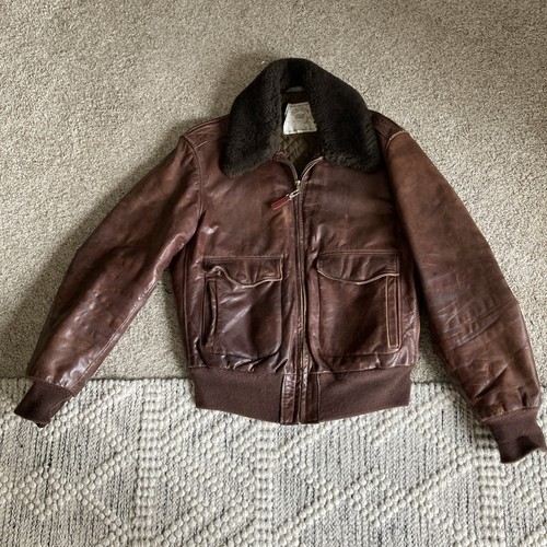 MEN'S Georgetown Leather Design Bomber Style Jacket - Size 42