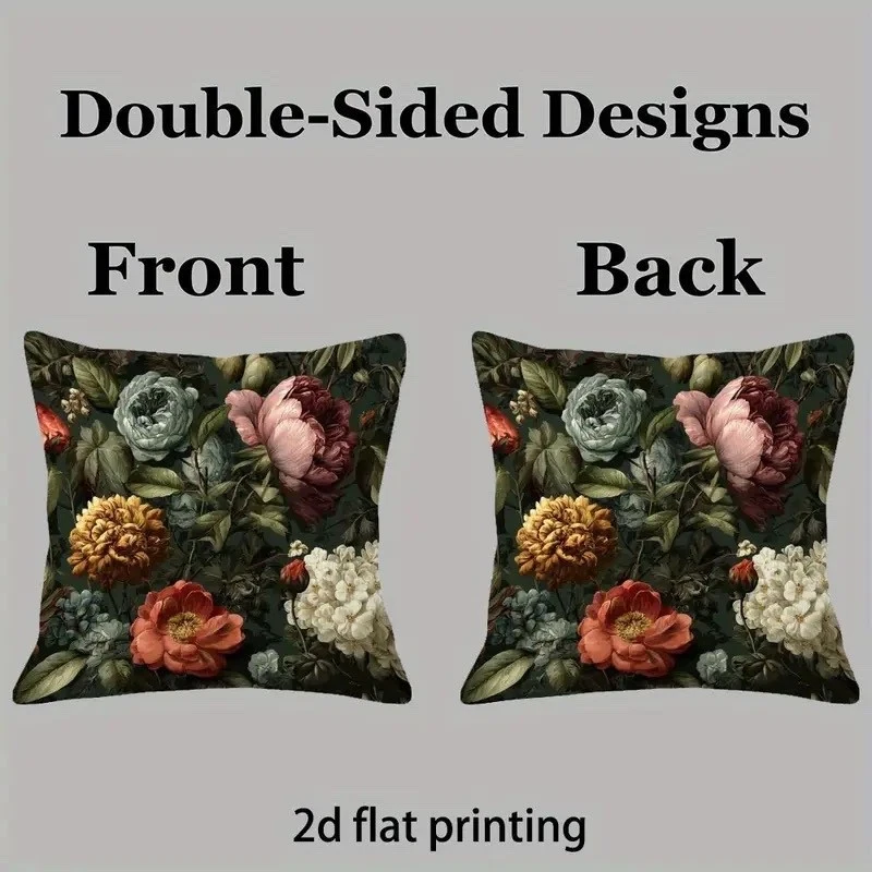 Kissen Bezug Samt 45 cm floral Schlafzimmer Bett Geschenk wie Essenza Deko - Bild 2 von 4