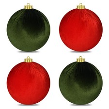 Extra Large Velvet Christmas Ball Ornaments, 6 Inch, Shatterproof Hanging Dec...