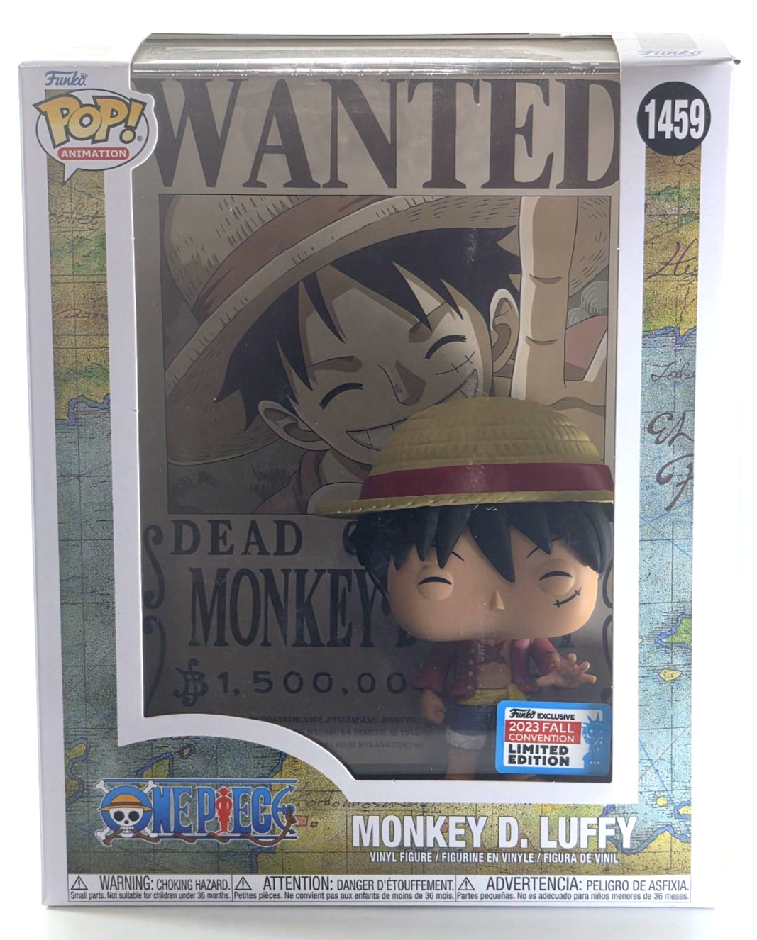 Funko Pop Monkey D Luffy NYCC 2023 Wanted Poster Shared Excl