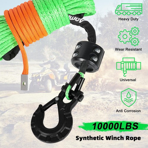 Aomifunny Synthetic Winch Rope,1/4" x 50 ft 10000Lbs 1/4" x 50 ft, Green  - Foto 4 di 8