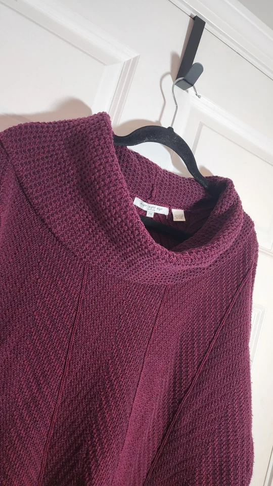 Suéter Eight Eight Ciruela Acogedor Tejido Cuello Capucha 2X Foto 2 de 4