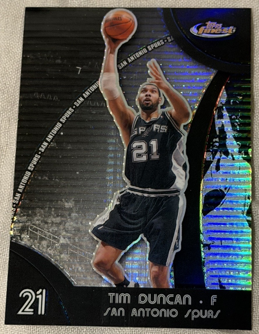 2007-08 Topps Finest - Tim Duncan #21 Black Refractor /75