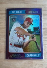 2023 Topps Heritage - Nolan Gorman #19 Chrome Purple Refractor (RC)