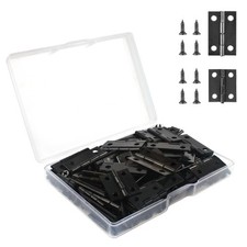 VIPMOON 70 Pcs Small Hinges Set with 300 35P 24 x 16mm + 18 x 15mm, Black