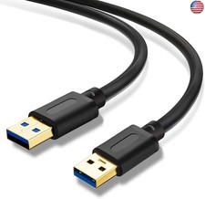 USB 3.0 Male to Male Cable 3Ft,USB to USB Cable with Gold-Plated Connector for