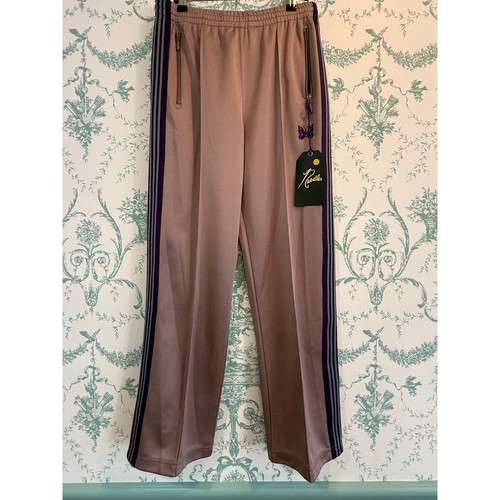 Needles Poly Smooth Track Pants Taupe Purple Butterfly - NWT - Studio - Sz S