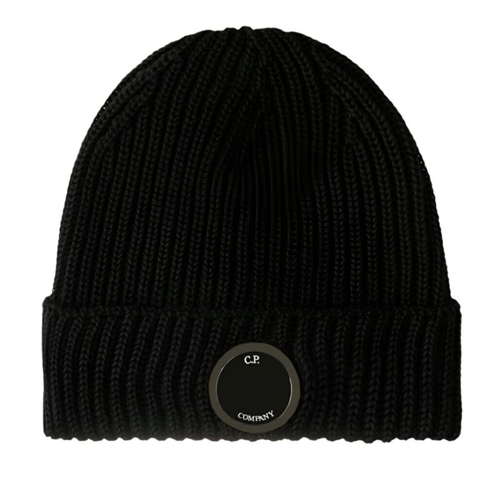 CP Company Lens Extra Fine Merino Wool Beanie Black
