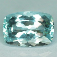 5.39Ct Valuable Cushion 12.3 x 8.6 MM 100% Natural Aqua Blue Brazil Apatite!