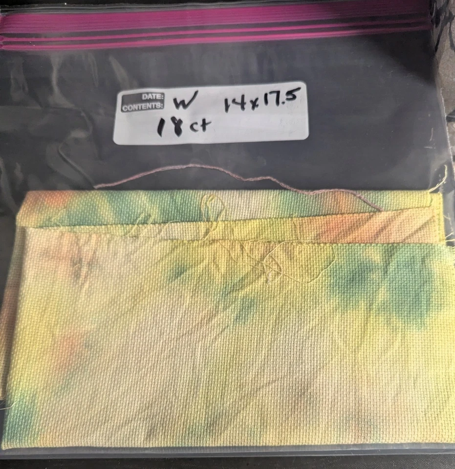 ☀️ Hand-Dyed Aida Fabric | 18 Count | 14" x 17.5" | Sunburst Citrus Glow - Image 3 of 4