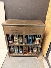 Metal Rustic Drinks Cabinet Antique Look Storage Cupboard
