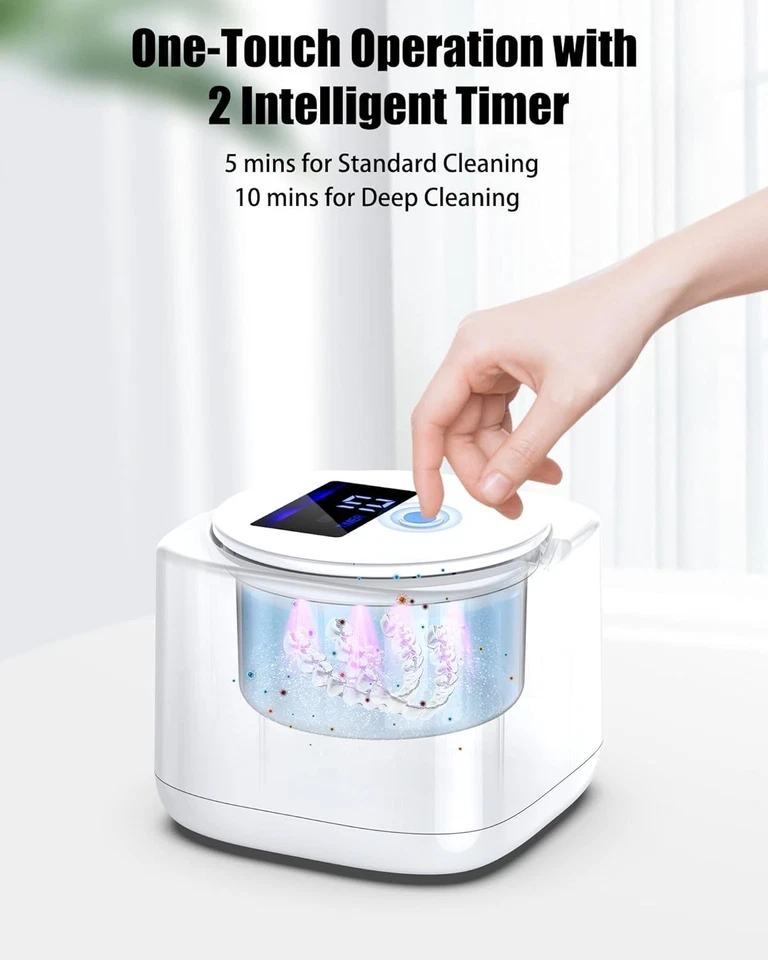 Limpiador retenedor ultrasónico Invisalign UV-Dental Pod alineador de dentaduras protector bucal Foto 4 de 4