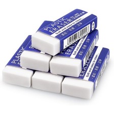 Erasers, Large, White, 6 Pack Erasers for School Office, Art Eraser for Drawing