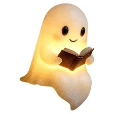 Cute Ghost Reading Book Lamp Little Ghost Lamp with Book, 3D LED Night6270