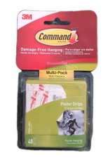 3M Command Damage-Free Hanging Poster Strips, White - 48 Strips 0.25 per strip