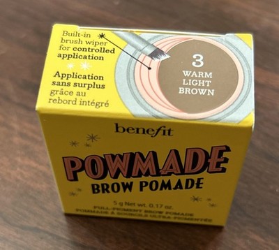 BENEFIT Powmade Brow Pomade 3 WARM LIGHT BROWN - New in Box - Free Shipping
