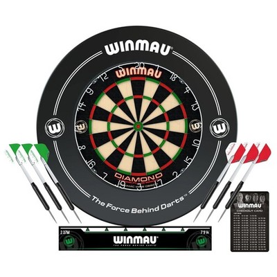 Winmau Professional Diamond Plus Dartscheibe und Surround Set mit Darts und Oche