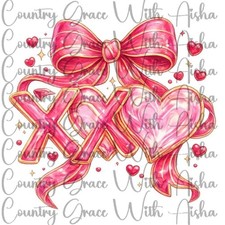 Sublimation Print XOXO Bow Valentines Day Ready To Press Paper Ink Heat Transfer