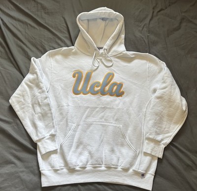 Vintage 90s Russell Athletic UCLA Bruins Hoodie Mens Large White Sweatshirt NCAA