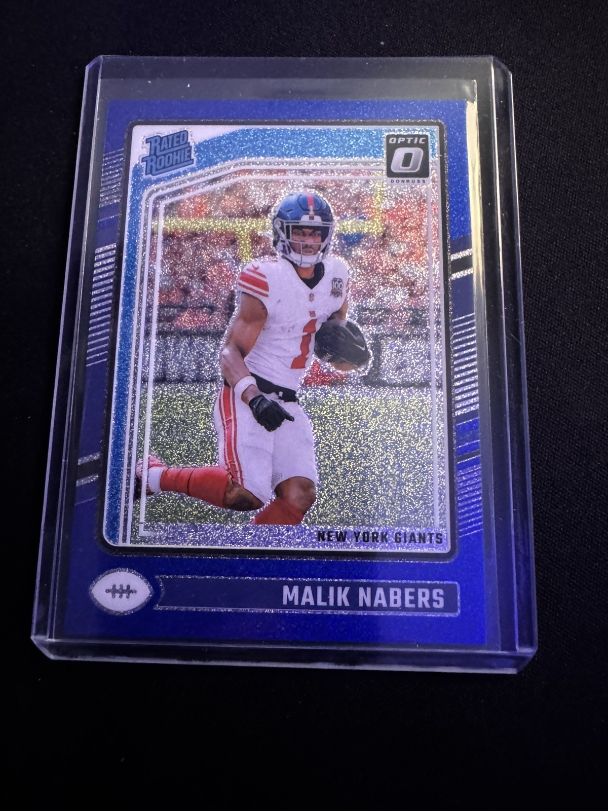 2024 Panini Donruss Optic Rated Rookie Malik Nabers #271 Blue Glitter Prizm