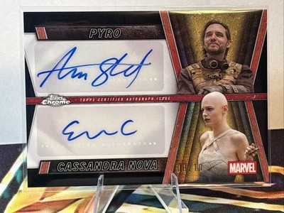 2025 Topps Chrome Deadpool Dual Auto Black /10 Pyro & Cassandra Nova Case Hit