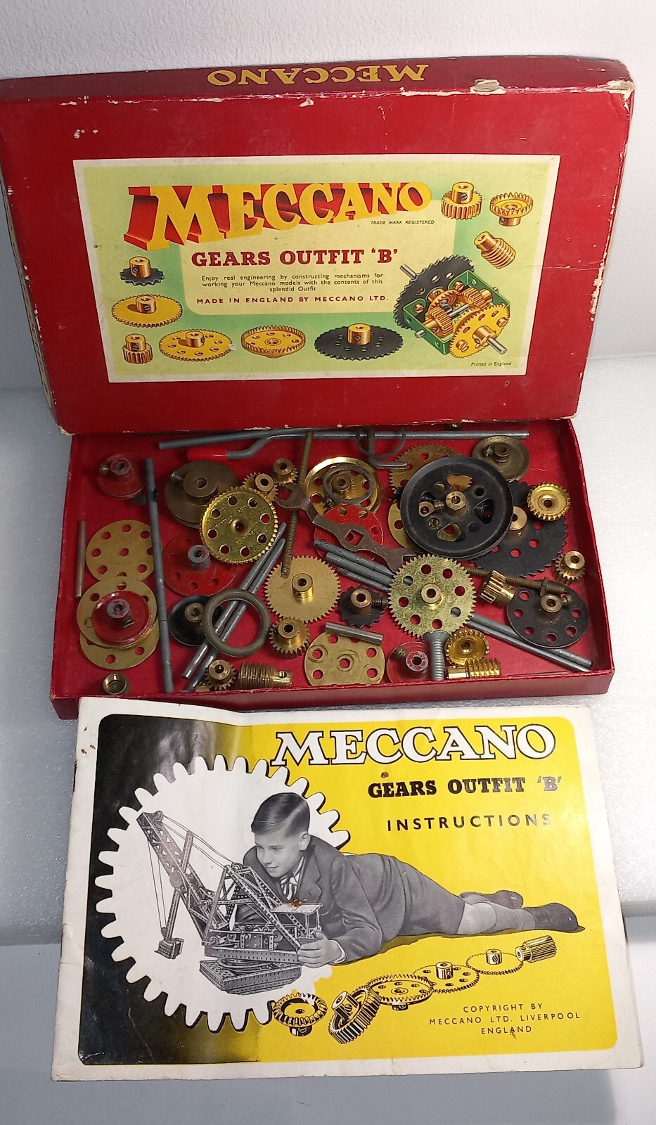 Meccano Gears Outfit B Pulley Wheels & Various Spares 1940/50s Sold as