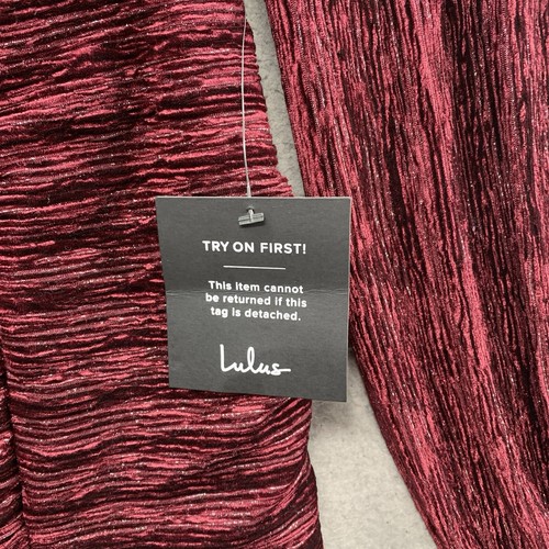 NWT Lulu’s Women's XL Sweet Heart Velvet Ruched Long Sleeve Mini Bodycon Dress - Picture 3 of 14