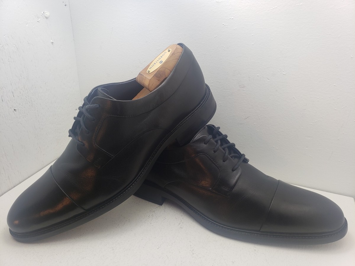 COLE HAAN GRAND OS BLACK LEATHER CAP TOE OXFORDS SHOES SIZE 