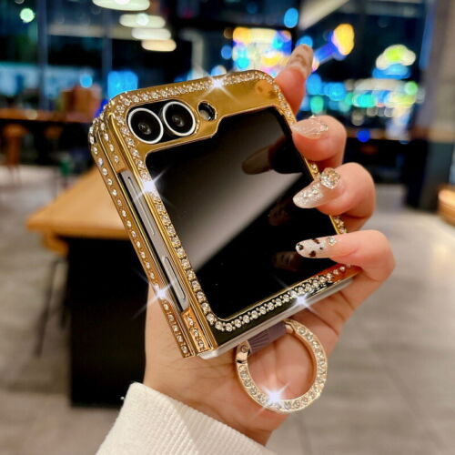 Diamond Phone Case For Samsung Galaxy Z Flip6 Flip5 4 3 Shockproof Holder Cover - Picture 2 of 18
