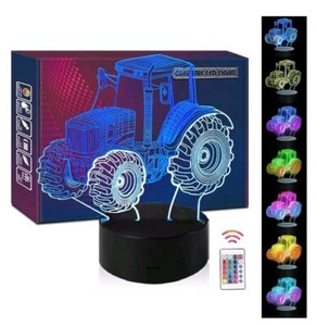 Amazing 3D LED Night Light Color Changing Dynamic Tractor Car Light Home Decor
