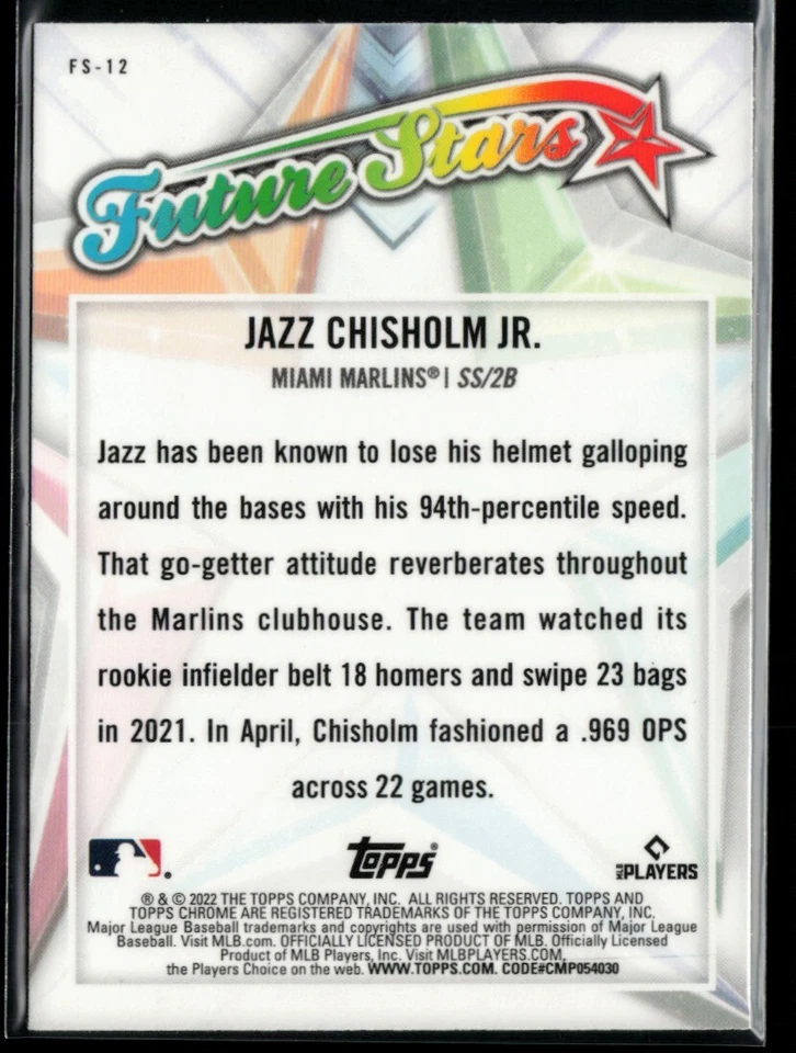 2022 Topps Chrome Future Stars #FS-12 Jazz Chisholm Jr. - Image 2 of 2