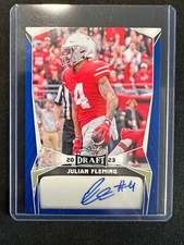 JULIAN FLEMING 2023 Leaf Draft BLUE AUTO #BA-JF2 Ohio OSU St PSU Penn State WR