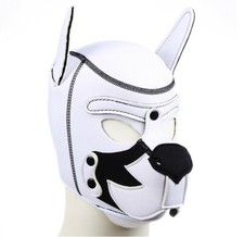 PU Leather Dog Hood Head Mask club Cosplay Headgear restraints Costume Halloween