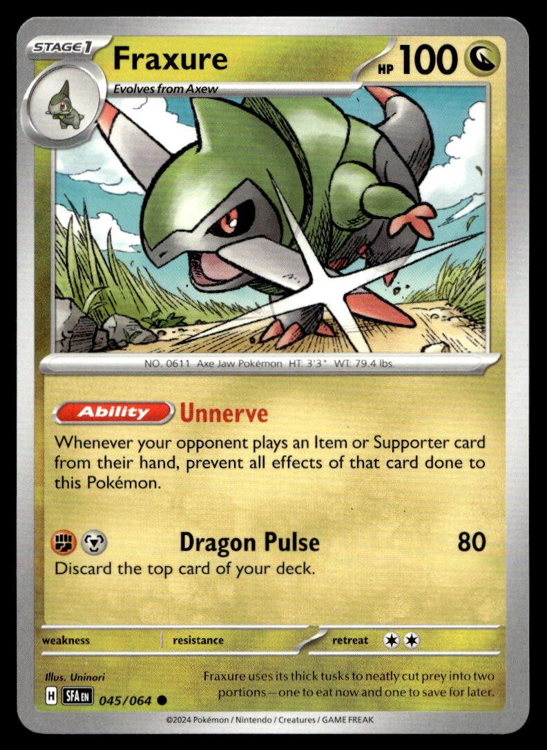 Fraxure 45/64 Pokemon Card Shrouded Fable Common 100 HP Near Mint R8