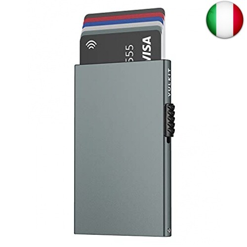 VULKIT Porta Carte di Credito Schermato Blocco RFID per Uomo e Donna,  Guscio | eBay