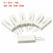 Radial Ceramic Wirewound Cement Resistor 5% Tolerance 0.1 Ohm -10K 5W 7W 10W 20W