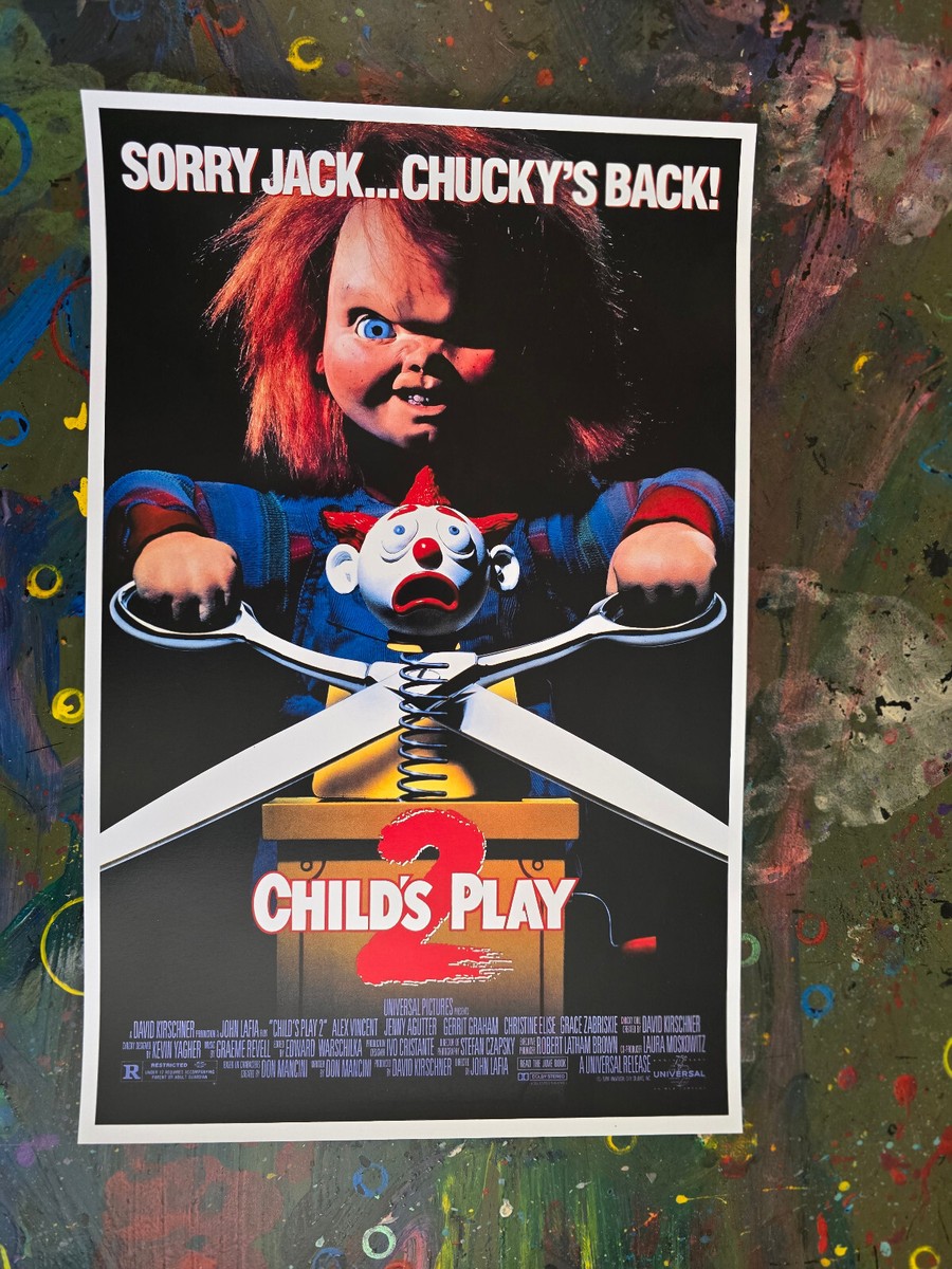 1990 Child's Play 2 Chucky Horror Poster 11x17 Cult Movie | eBay