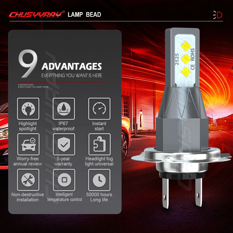 Par de bombillas LED H7 kit de conversión de faros para BMW F700GS F800GT 2013 2014 2015 Foto 4 de 4