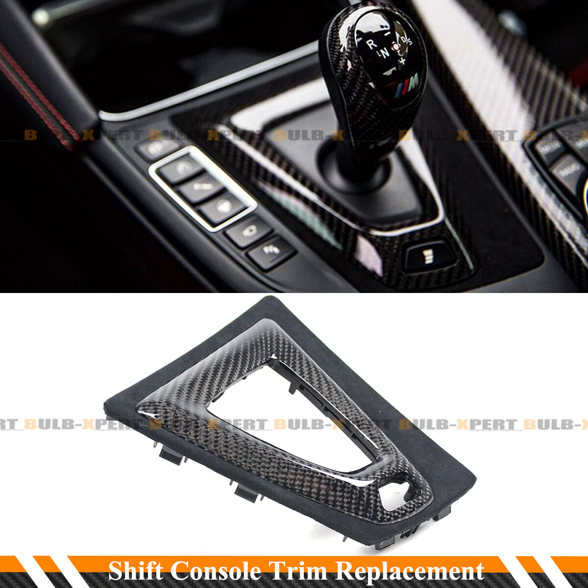FOR 2015-20 F80 M3 F82 M4 CARBON FIBER SUEDE DCT SHIFT CONSOLE